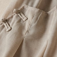 Plus veličine hlače za žensko čišćenje pod Caprisom solidne boje elastične s džepovima Casual pamučni