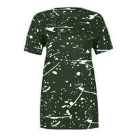 Bazyrey ženske vrhove Žene Ležerne prilike kratkih rukava Košulje u boji Top bluze Green XXXXXL