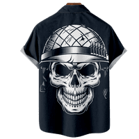 Fuladture Boys & Muškarci Havajske majice Cinco de Mayo Skull Print Casual Chort rukava s havajske majice