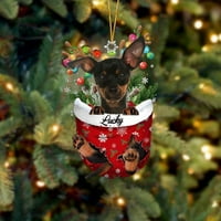 Heiheiup Funny Dog Božićna čarapa za životinje Ornament Božićni ukrasi Božićno ukrašavanje automobila