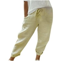 Fartey ženske hlače široke noge Baggy cvjetni ispis elastični hlače sa visokim strukom Lounge Džepovi