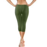 Modne ležerne žene Čvrsti raspon dame visokog struka Široke noge pantalone za noge Yoga hlače kapris