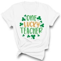 Jedan sretan učitelj sv. Patrick-ova košulja unise srednje bijele boje