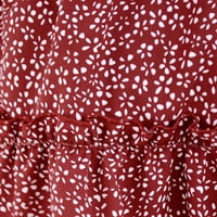 Haljine za žene Žene Ljeto Ležerne prilike Bohe High Squist Ruffled Cvjetni print Plažni kratki suknji