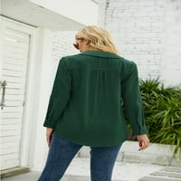 Bluze s dugim rukavima za žene modni ovratnik za promet vrhovi čvrste boje labave košulje dnevno nošenje