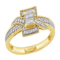 Princess rezan bijeli Diamond Remise Ring u 10k žuto zlato
