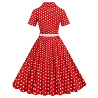 USMIXI Formalne haljine za žene Vintage 1950S gumb prema naletirano ljuljac linijska party maturalna