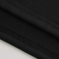 Ženski vrhovi ženske modne ležerne za ispis labavih kratkih rukava majice pulover crni xxl