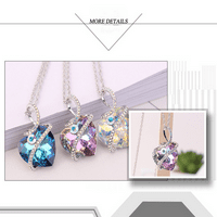 Rush Heart Privjesak kristalne ogrlice Clavicle lance nakit pokloni za žene ----- ljubičasta S5075