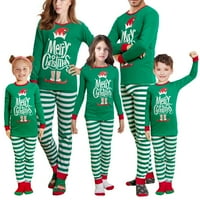 Xkwyshop Božićna porodica Usklađivanje pidžama setovi za odmor Spavaće vrhove Stripe hlače Xmas Jammyes