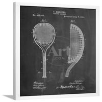 Vintage teniski reket patent, uokvirena umjetnost tiskana zidna umjetnost od cole granice koju prodaje