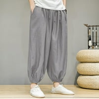 Muške pamučne i posteljine Casual Hlaće Japanske posteljine Sportske tanke hlače hlače
