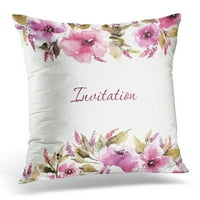 Ružičasta obruba s vodlornim cvijećem rođendan cvjetni buket šareni lila jastuk jastučni jastuk