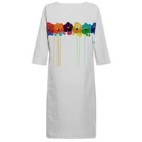 Ženska kravata Ombre Midi haljina - trendi pamučni posteljina V izrez Boho haljina na plaži Afrički