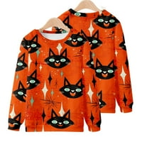 Muška ležerna Halloween 3D CAT Print CrewNeck Modni dugi rukav Duks pulover Unizirane vrhove