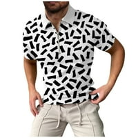 Muški muškarci Proljeće Ljetna bluza Zip kratki rukav Grafički tee Top XL