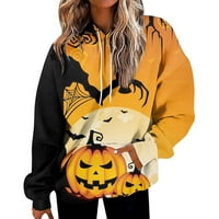 Yubatuo Halloween Hoodie za žene grafičke dukseve s kapuljačom s dugim rukavima plus veličine kostimi