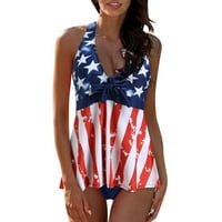 Žene Ljeto odjeće za plažu Plus Size Swimwimwini Tankni Dva Monokini Vintage suknje Štampano kupaći