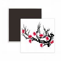 Japan kultura Crveni crni sakura uzorak kvadrat cracos frižider magnet zadržava memento
