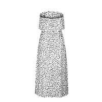 Ljetne haljine za žensko leapard bez rukava Leopard uzorak haljina s ramena ruffle midi split fit and