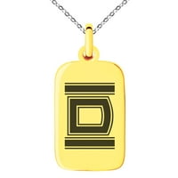 Slovo od nehrđajućeg čelika D Početni carmski monogram ugraviran mali pravokutni pas ogrlica ogrlica