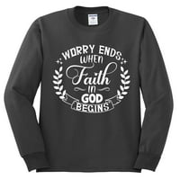 Divlji bobby briga završava kada vjera u Boga započinje nadahnuće hrišćanske majice dugih rukava, ugljen,