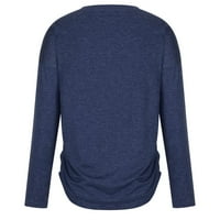 Čvrsti pulover s dugim rukavima seksi zimske bluze Žene vrhovi ljetne mornarice