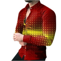 Muške havajske košulje modne cvjetne print dugih rukava Regularna fit Business bluza Casual Band Collar