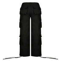Gureui Ženske hlače High Squik Multi-džepni vintage harajuku Streetwear Long Dukseci Elastični čvrsti
