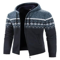 Muški džemper sa kapuljačom Pleteni kaput zimski topli dugi rukav Cardigan Zip up odjeća Jumper vrhovi