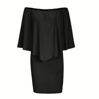 Auroural Womens haljine odozgo modne žene casual čvrsti kratki rukav jedno rame za stražnjicu mini haljina