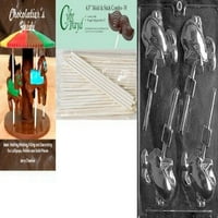 Kibtrayd 'Whale Lolly' Nautički čokoladni bombonski kalup sa lizačkim palicama i čokoladnim vodičem