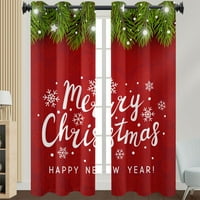 Glookwis Božićne zavjese zastrane kućne dekor zavjese za zavjese GROMMET Xmas tretmani ukras Filtriranje
