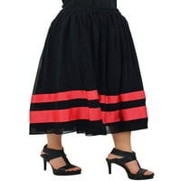 Bimba ženski elastični struk Srednja teleta Flared Georgette suknja Boho Chic suknja