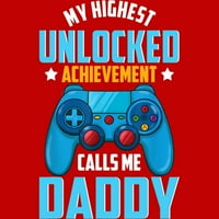 Muški smiješni igrač tata otključao video igranje očevi dan muški crveni grafički tee - dizajn od strane