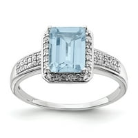 Jewels Sterling Silver Rhodium diam. & Light Swiss Blue Topaz prsten