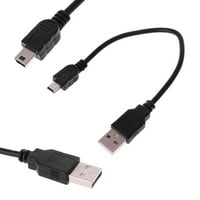Prijenosni crni USB 2. Kratki mužjak do mini pinova Kabelski kabel adapter za mobitel, MP3, PDA