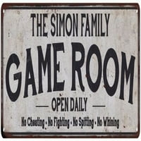 Simon Family Game Room Country Metal Sign 106180042225