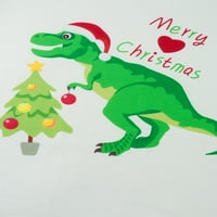 Diconna se podudara sa porodičnim božićnim pidžamom set Dinosaur Print Pleaid Sleep Ruwer za mamu tata