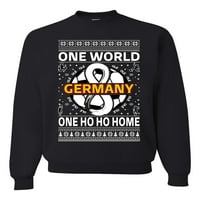 Wild Bobby, Njemačka Fudbal nogomet Jedan svijet One Ho Ho Home Ugly Božićni džemper Unise Crewneck