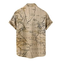 Muške havajske majice dolje modna karta na svijetu Ispiši majicu kratkih rukava Comfy casual high majice