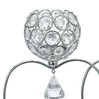 LMTIME Silver Love Crystal Lantern Candlestick Valentinovo