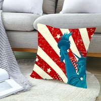 Njshnmn Dan nezavisnosti Patriotski jastuk pokriva na otvorenom, kvadratni jastuk, 18 × 18, višebojni