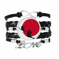 Japan crvena crna letnja guske narukvica Ljubavna dodatna oprema upletena kožna kože konopce