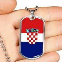 Ogrlica za zastavu Hrvatska Hrvatska zastava od nehrđajućeg čelika ili 18K zlatni pas za pse 24