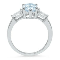2.3ct kruška rez plavi simulirani dijamant 18k bijeli zlatni godišnjica angažmana kamena prstena veličine