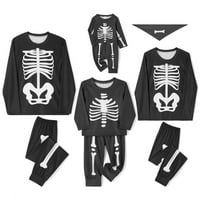 Noć vještica Podudaranje porodice pidžame Smešni skeletni ispisani pant set Halloween Cosplay kostim
