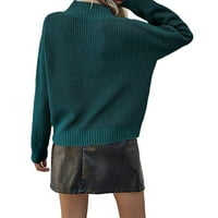 RIB-Knit casual uzorak obični puloveri stoje ženski džemperi ovratnika