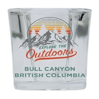 Bull Canyon British Columbia Istražite na otvorenom SOUVENIR SQUARE BASE LIĆENI STAKLO 4-pakovanje