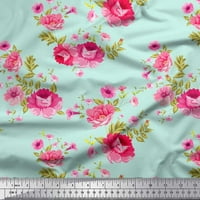 Soimoi Velvet Tkaninski listovi, ruža i božu cvjetni print šiva šibim tkanine